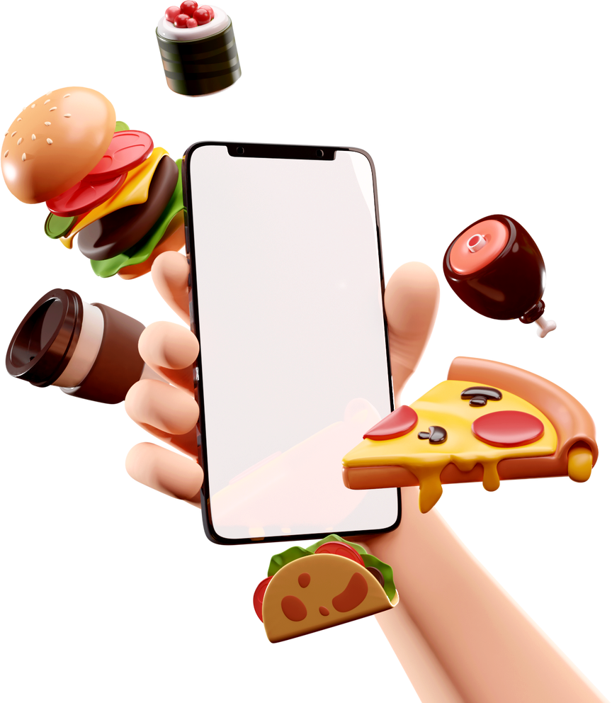 Smartphone with Foods